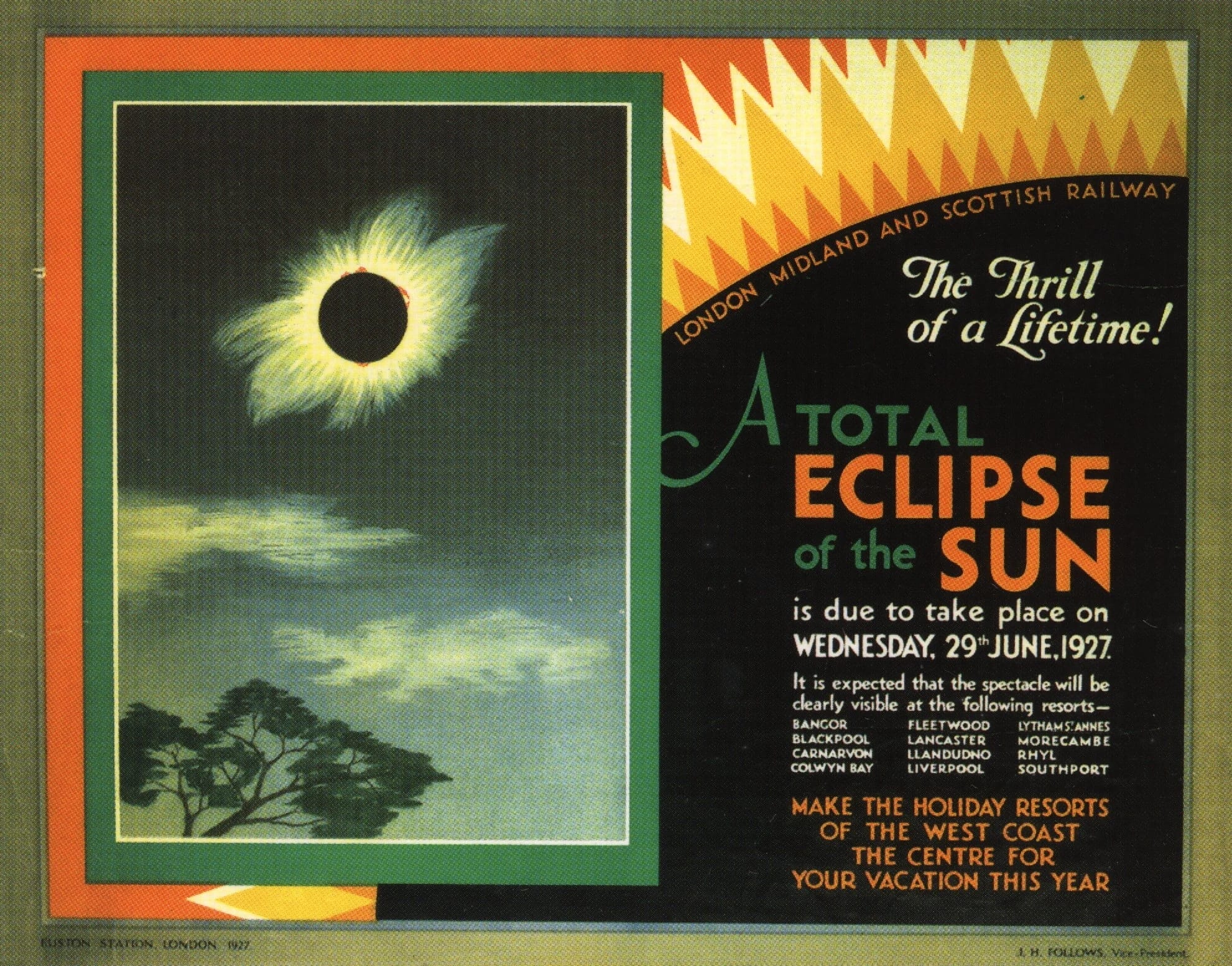an illustration advertising the solar eclipse in a london periodical