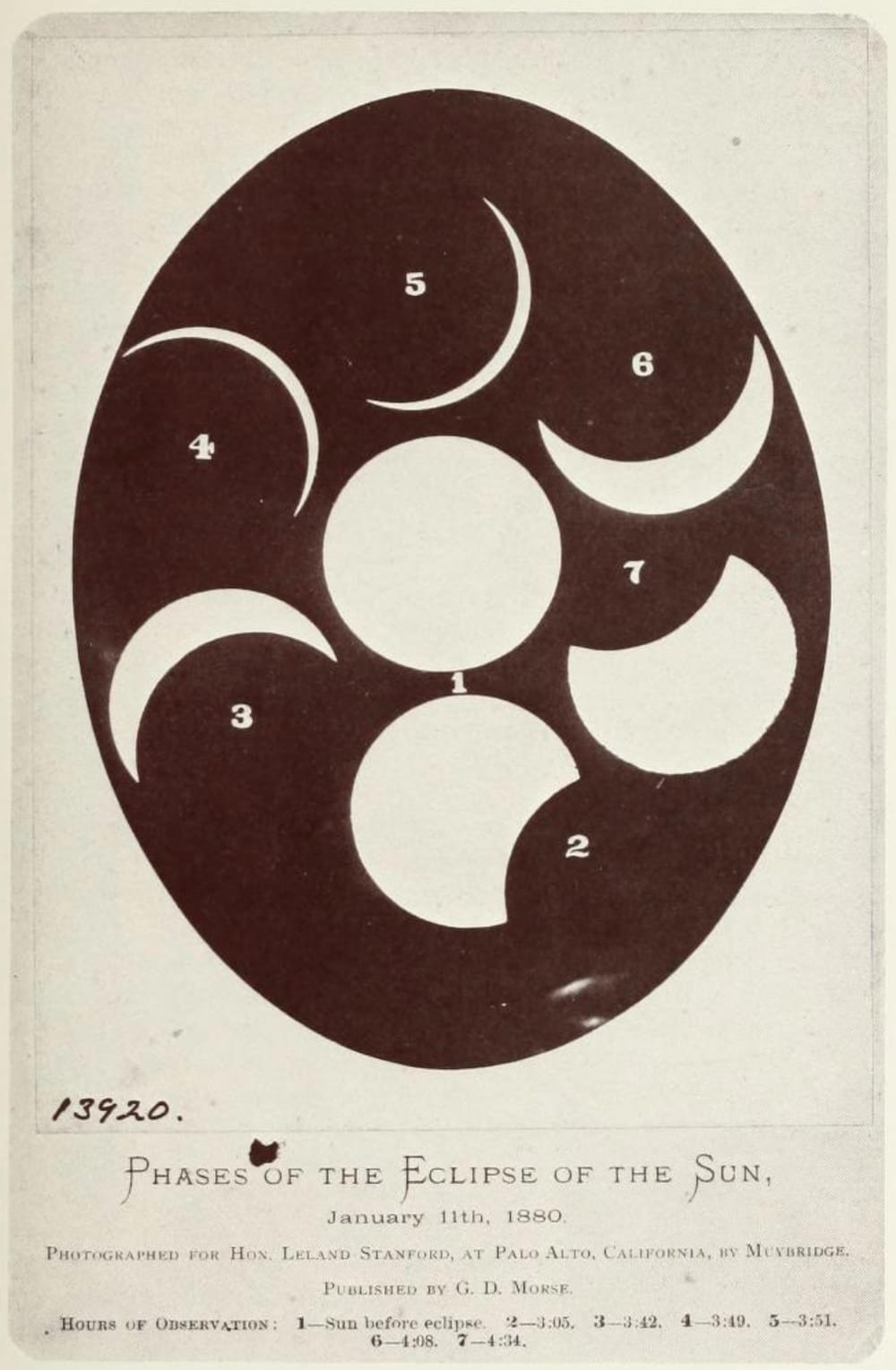an illustration of eclipse phases in an oval